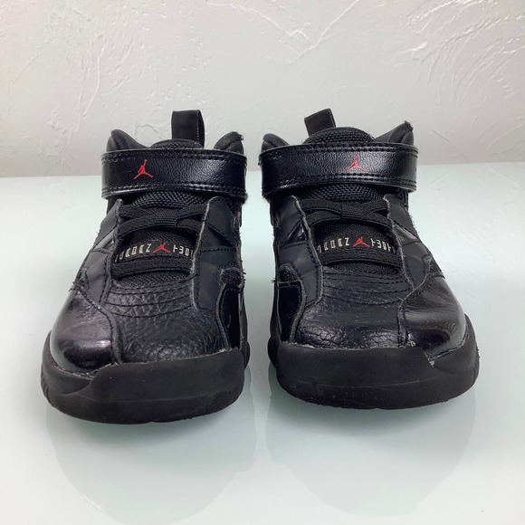 Jordan Jumpman Two Trey Black University Red toddler SZ 8C - Picture 7 of 12